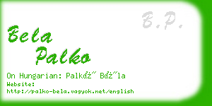 bela palko business card